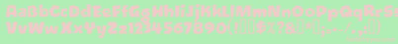 Oetztyp ffy Font – Pink Fonts on Green Background