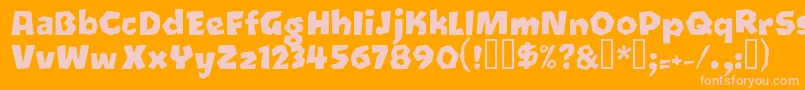 Oetztyp ffy Font – Pink Fonts on Orange Background