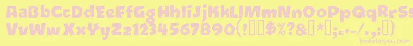 Oetztyp ffy Font – Pink Fonts on Yellow Background