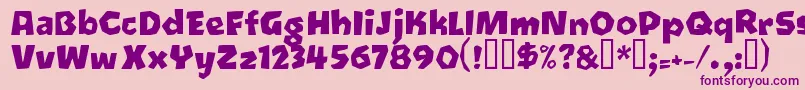 Oetztyp ffy-Schriftart – Violette Schriften auf rosa Hintergrund
