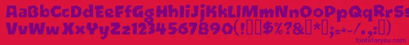 Oetztyp ffy Font – Purple Fonts on Red Background