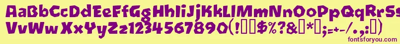 Oetztyp ffy-fontti – violetit fontit keltaisella taustalla
