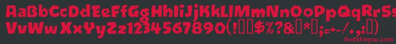 フォントOetztyp ffy – 黒い背景に赤い文字