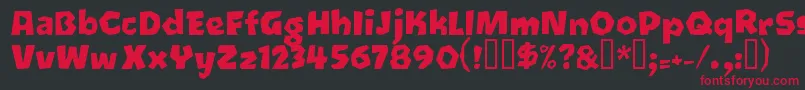 Oetztyp ffy Font – Red Fonts on Black Background