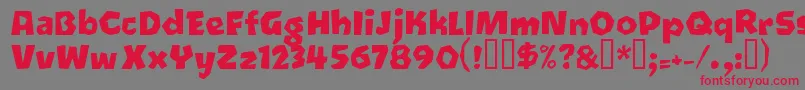 Oetztyp ffy Font – Red Fonts on Gray Background