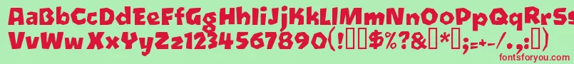 Oetztyp ffy Font – Red Fonts on Green Background