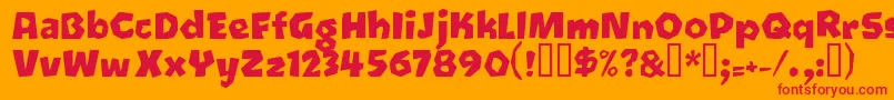 フォントOetztyp ffy – オレンジの背景に赤い文字