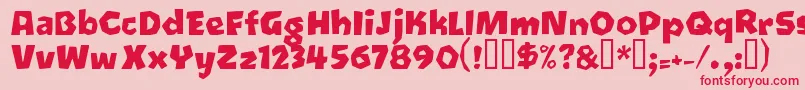Oetztyp ffy-Schriftart – Rote Schriften auf rosa Hintergrund