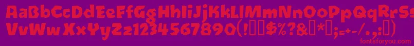 Шрифт Oetztyp ffy – красные шрифты на фиолетовом фоне