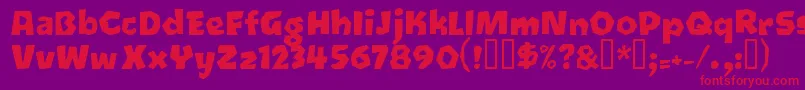 Oetztyp ffy Font – Red Fonts on Purple Background