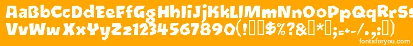 Czcionka Oetztyp ffy – białe czcionki na pomarańczowym tle