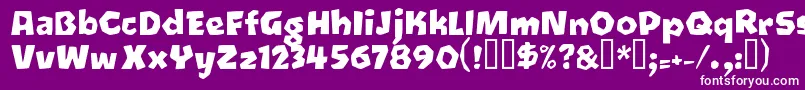 Fonte Oetztyp ffy – fontes brancas em um fundo violeta