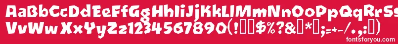 Oetztyp ffy-Schriftart – Weiße Schriften auf rotem Hintergrund