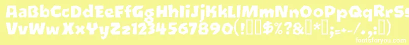 フォントOetztyp ffy – 黄色い背景に白い文字