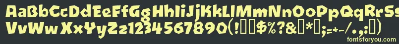 フォントOetztyp ffy – 黒い背景に黄色の文字
