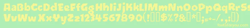 Oetztyp ffy-fontti – keltaiset fontit vihreällä taustalla