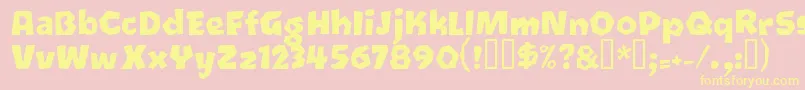 Oetztyp ffy-Schriftart – Gelbe Schriften auf rosa Hintergrund