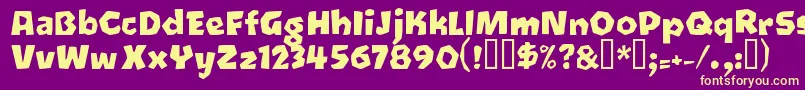 Oetztyp ffy-Schriftart – Gelbe Schriften auf violettem Hintergrund
