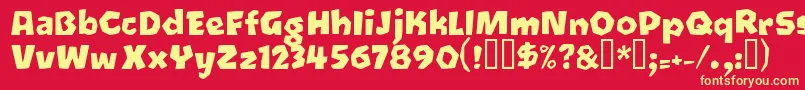 フォントOetztyp ffy – 黄色の文字、赤い背景