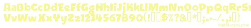 Czcionka Oetztyp ffy – żółte czcionki na białym tle