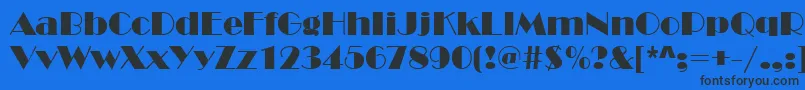 フォントBroadway – 黒い文字の青い背景