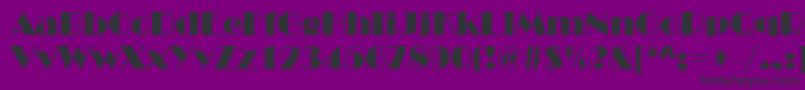 フォントBroadway – 紫の背景に黒い文字