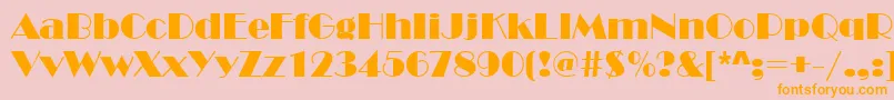 Broadway Font – Orange Fonts on Pink Background