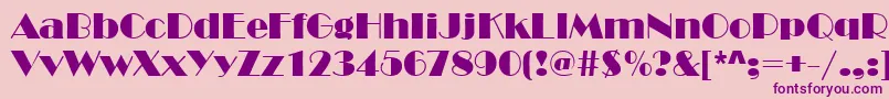 Broadway-Schriftart – Violette Schriften auf rosa Hintergrund