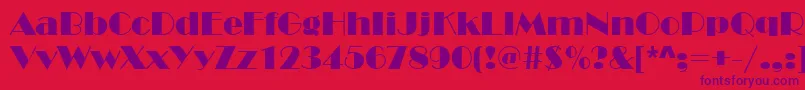 Broadway Font – Purple Fonts on Red Background