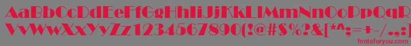 Broadway Font – Red Fonts on Gray Background
