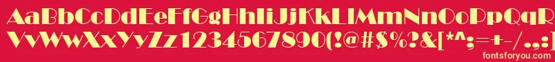Broadway Font – Yellow Fonts on Red Background