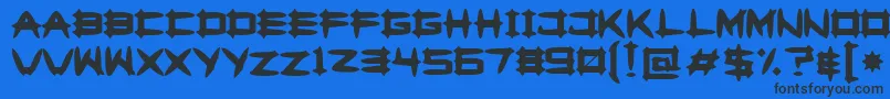 フォントGreghor2 – 黒い文字の青い背景