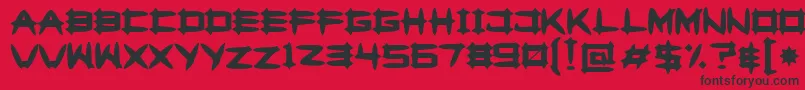 Fonte Greghor2 – fontes pretas em um fundo vermelho