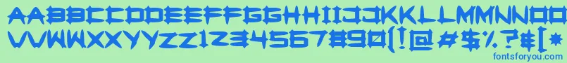 Greghor2-Schriftart – Blaue Schriften auf grünem Hintergrund