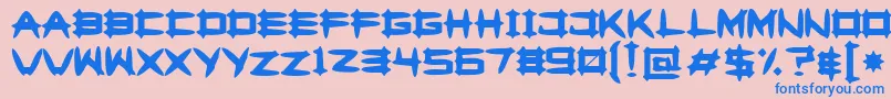 Greghor2-Schriftart – Blaue Schriften auf rosa Hintergrund
