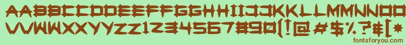 Шрифт Greghor2 – коричневые шрифты на зелёном фоне