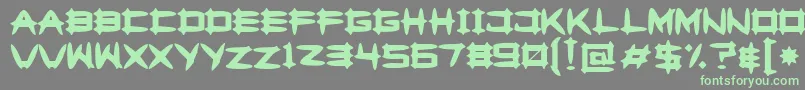 フォントGreghor2 – 灰色の背景に緑のフォント