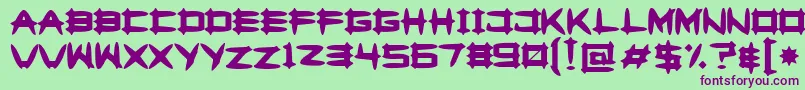 Greghor2 Font – Purple Fonts on Green Background