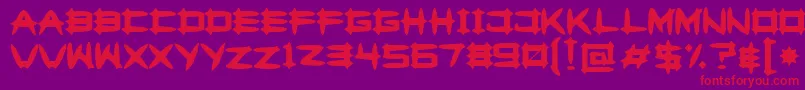 Greghor2-Schriftart – Rote Schriften auf violettem Hintergrund