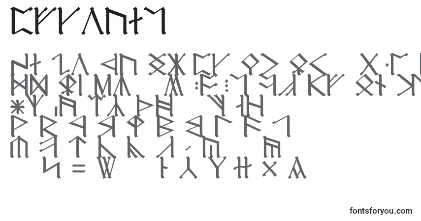 Schriftart Erebcap – Alphabet, Zahlen, spezielle Symbole