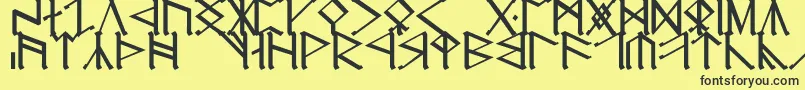 Шрифт Erebcap – чёрные шрифты на жёлтом фоне