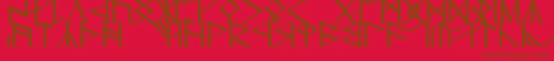 Erebcap Font – Brown Fonts on Red Background