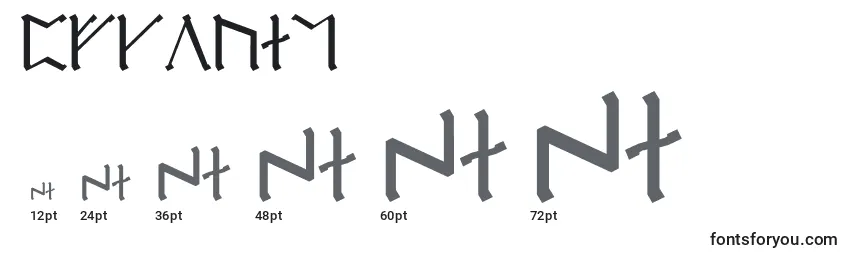Größen der Schriftart Erebcap