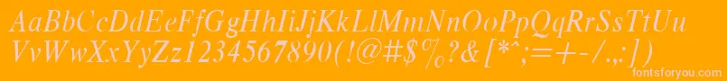 Respnita-Schriftart – Rosa Schriften auf orangefarbenem Hintergrund