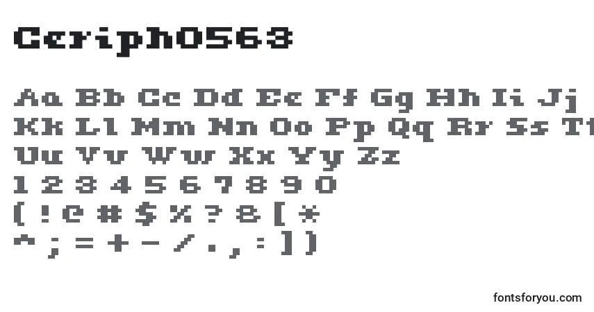 A fonte Ceriph0563 – alfabeto, números, caracteres especiais