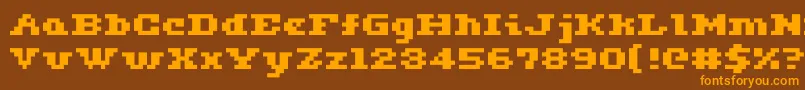 フォントCeriph0563 – オレンジ色の文字が茶色の背景にあります。
