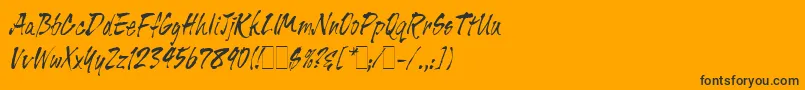 TigerRagLetPlain.1.0 Font – Black Fonts on Orange Background