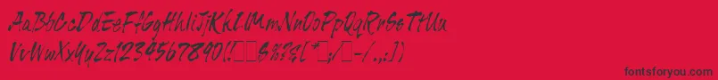 TigerRagLetPlain.1.0 Font – Black Fonts on Red Background