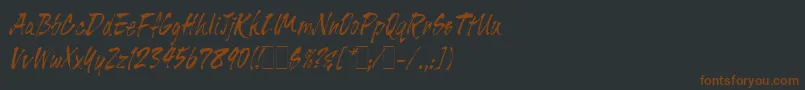 Шрифт TigerRagLetPlain.1.0 – коричневые шрифты на чёрном фоне