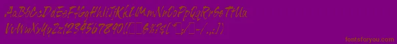 TigerRagLetPlain.1.0 Font – Brown Fonts on Purple Background